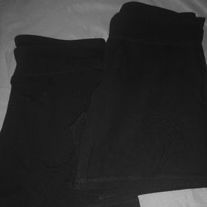 2 pairs of black biker shorts